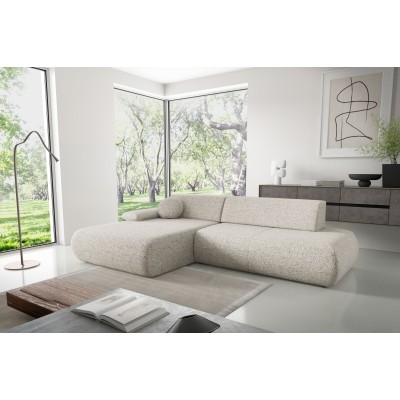 Ecksofa DELTA – Geflochtener Stoff – Farbe: Beige
