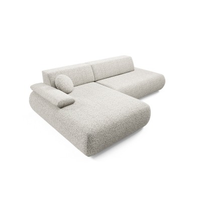 Ecksofa DELTA – Geflochtener Stoff – Farbe: Hellgrau