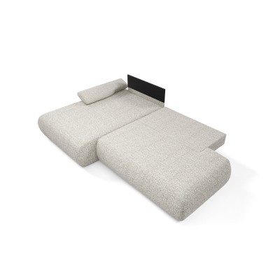 Ecksofa DELTA – Geflochtener Stoff – Farbe: Hellgrau