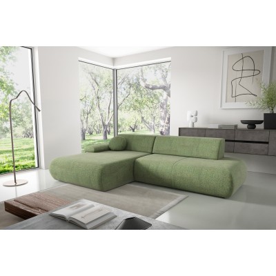 Ecksofa DELTA – Geflochtener Stoff – Farbe: Grün