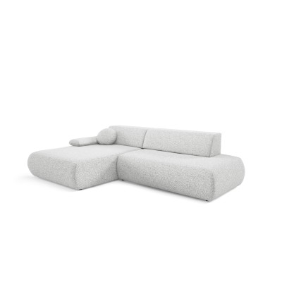 Ecksofa DELTA – Geflochtener Stoff – Farbe: Hellgrau