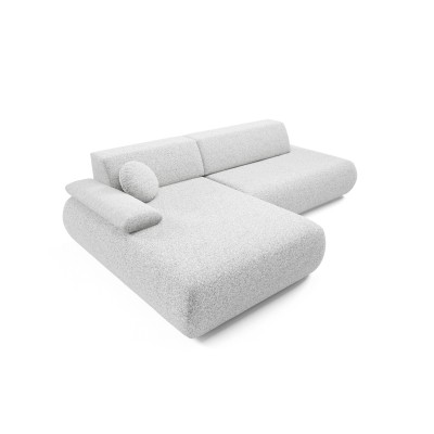 Ecksofa DELTA – Geflochtener Stoff – Farbe: Hellgrau