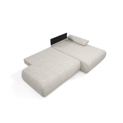 Ecksofa DELTA – Geflochtener Stoff – Farbe: Hellgrau