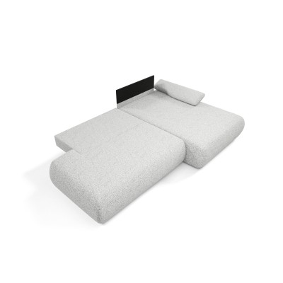 Ecksofa DELTA – Geflochtener Stoff – Farbe: Hellgrau