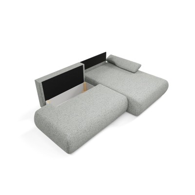 Ecksofa DELTA – Geflochtener Stoff – Farbe: Grau