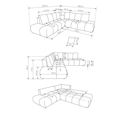 Ecksofa DUCA – Chenille – Farbe: Grün
