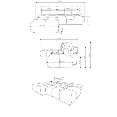 Ecksofa CORSO – Boucle-Stoff – Farbe: Orange