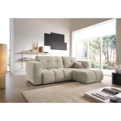 Ecksofa ARTE – Chenille – Farbe: Creme
