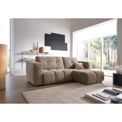 Ecksofa ARTE – Chenille – Farbe: Braun