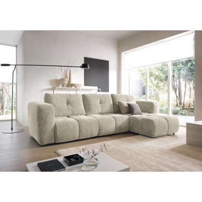 Ecksofa ARTE – Chenille – Farbe: Creme