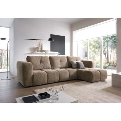 Ecksofa ARTE – Chenille – Farbe: Braun