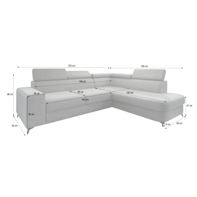 Narożnik ALVORO R-S MATT VELVET 77 do Salonu