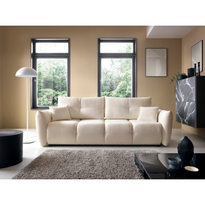 Sofa MODA – Geflochtener Stoff – Farbe: Creme