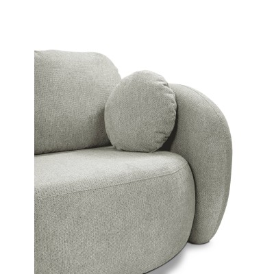 Sofa AMICO – Geflochtener Stoff – Farbe: Hellgrau