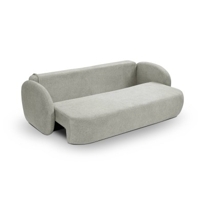 Sofa AMICO – Geflochtener Stoff – Farbe: Hellgrau