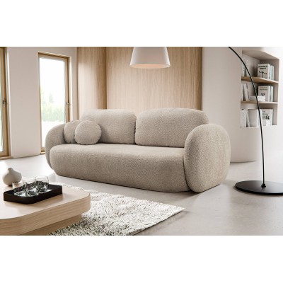 Sofa AMICO – Bucle-Stoff – Farbe: Beige