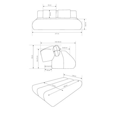 Sofa ATOMO – Velours-Stoff – Farbe: Hellgrau