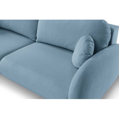 Sofa AGIO – Plüsch-Stoff – Farbe: Blau