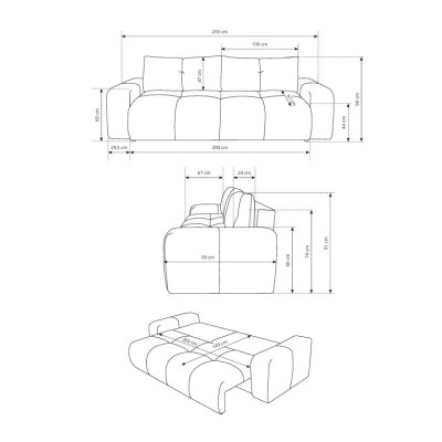 Sofa DUCA – Jersey-Stoff – Farbe: Graphitfarben