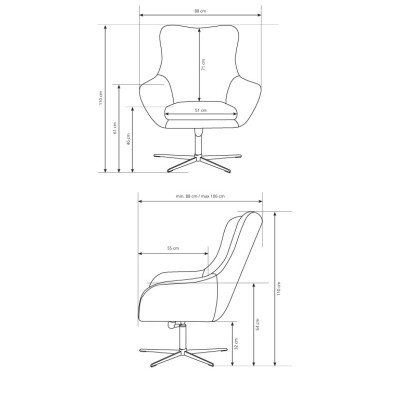 Masseno Drehsessel Polstersessel SOGNO Moderner Loungesessel Drehbar Sessel Wohnzimmersessel Drehstuhl, Boucle-Stoff Weiß