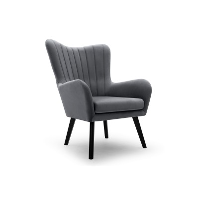 Polstersessel DINA – Velours-Stoff – Farbe: Grau