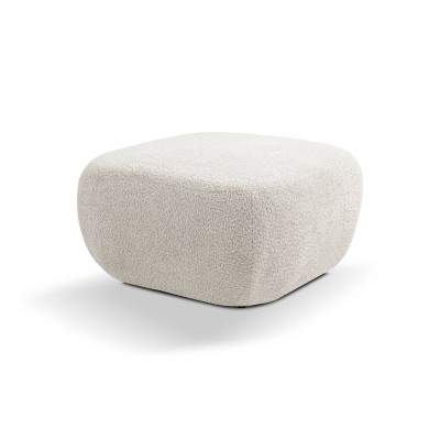 Sitzhocker AMICO – Boucle-Stoff – Farbe: Hellgrau