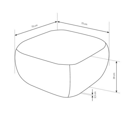 Sitzhocker AMICO – Boucle-Stoff – Farbe: Hellgrau