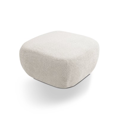 Sitzhocker AMICO – Boucle-Stoff – Farbe: Hellgrau