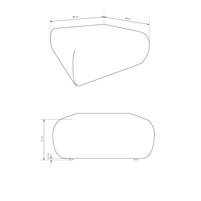 Sitzhocker DELTA – Geflochtener Stoff – Farbe: Hellgrau