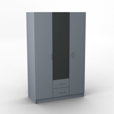 Drehtürenschrank PINELLO 120/195/55cm 2-türig mit Spiegel Graphitfarben