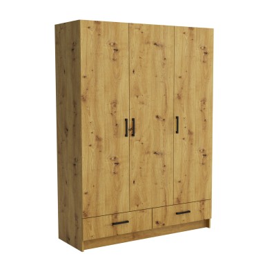 Drehtürenschrank PINELLO 144/200/50cm 3-türig Weiß