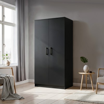 Drehtürenschrank SILO 90/180/50cm 2-türig Schwarz