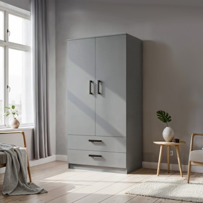 Drehtürenschrank DOVI 90/180/50cm 2-türig Grau