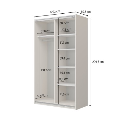 Schiebetürenschrank LUBERO 120/210/60cm 3-türig Eiche Lindberg