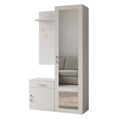 Masseno Garderobe-Set VENTO 100/180,5/35 cm Modern Garderobenschrank Weiß