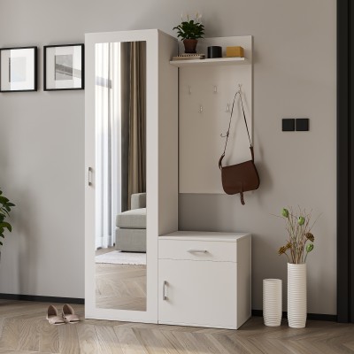 Masseno Garderobe-Set VENTO 100/180,5/35 cm Modern Garderobenschrank Weiß