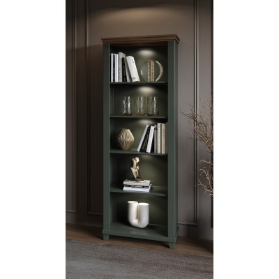 Masseno Buchregal EVOLETTA für Wohnzimmer Büro oder Lesezimmer 71x42x200 cm, Hellgrün