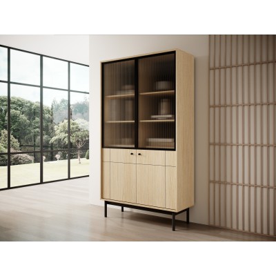 Masseno Buchregal GIAPPONESE für Wohnzimmer Büro oder Lesezimmer 104x39x185 cm, Eichefarben