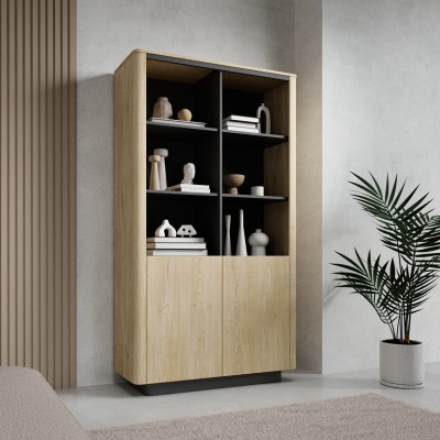 Masseno Buchregal OMBRA für Wohnzimmer Büro oder Lesezimmer 113,2x38,1x190,1 cm, Eichefarben