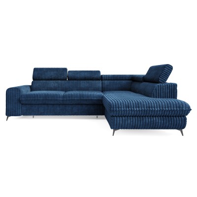 Ecksofa VELISS – Kordstoff – Farbe: Blau