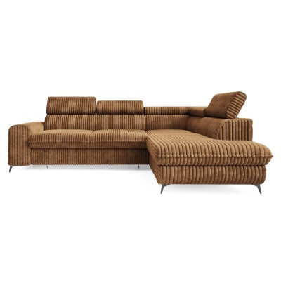 Ecksofa VELISS – Kordstoff – Farbe: Orange