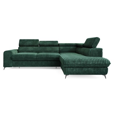 Ecksofa VELISS – Kordstoff – Farbe: Grün