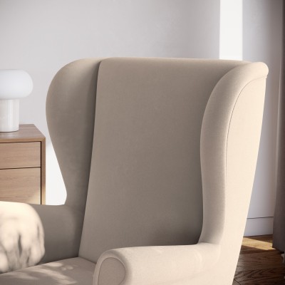 LENTIO Sessel in PAROS 02 Stoff - Rückenlehne - beige