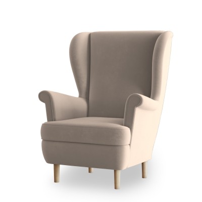 Sessel LENTIO in Stoff PAROS 02 - weißer Hintergrund - beige