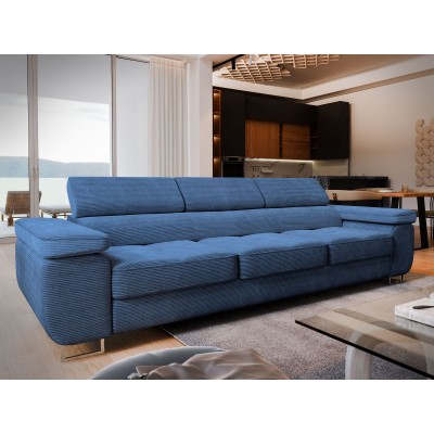 MOSINE Sofa, gepolstert Cord - POSO 05 blau