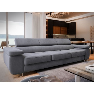Masseno Sofa MOSINE mit Schlaffunktion, Ausziehbares Bettsofa - Grau, MONOLITH 85