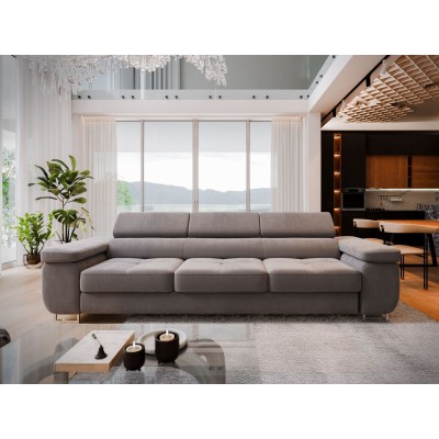 Masseno Sofa MOSINE mit Schlaffunktion, Ausziehbares Bettsofa - Grau, MONOLITH 85