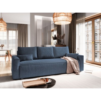 Masseno Sofa MENI mit Schlaffunktion und Bettkasten, Ausziehbares Bettsofa - Blau, POSO 05