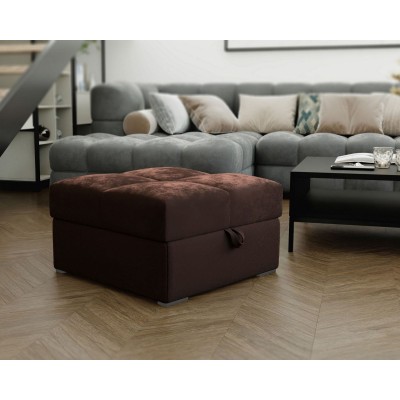 Gepolstertes MIZA PUFA mit geräumigem Stauraum, bequemer Sitz für Ihr Wohnzimmer, Farbe braun