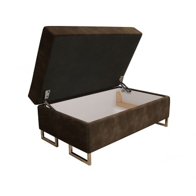 BARLET Hocker, gepolstert mit Monolith 29 Stoff in Braun - Container - Atelier